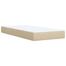 kontinentalseng med madras 90x190 cm stof cremefarvet