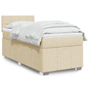 kontinentalseng med madras 90x190 cm stof cremefarvet