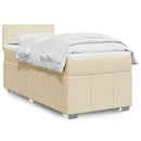 kontinentalseng med madras 90x200 cm stof cremefarvet