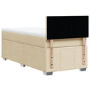 kontinentalseng med madras 90x200 cm stof cremefarvet