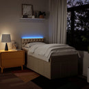 kontinentalseng med madras 90x200 cm stof cremefarvet