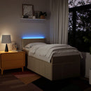 kontinentalseng med madras 100x200 cm stof cremefarvet