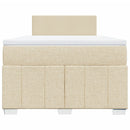 kontinentalseng med madras 120x190 cm stof cremefarvet