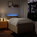 kontinentalseng med madras 120x200 cm stof cremefarvet
