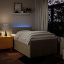 kontinentalseng med madras 120x200 cm stof cremefarvet