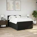 kontinentalseng med madras 140x190 cm stof sort