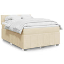 kontinentalseng med madras 140x190 cm stof cremefarvet