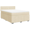 kontinentalseng med madras 140x190 cm stof cremefarvet