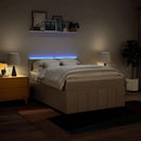 kontinentalseng med madras 140x190 cm stof cremefarvet