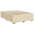 kontinentalseng med madras 140x190 cm stof cremefarvet