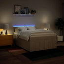 kontinentalseng med madras 140x200 cm stof cremefarvet