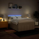 kontinentalseng med madras 160x200 cm stof cremefarvet