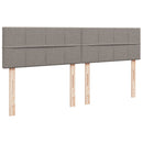 kontinentalseng med madras 200x200 cm stof gråbrun