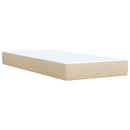 kontinentalseng med madras 90x190 cm stof cremefarvet