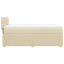 kontinentalseng med madras 90x190 cm stof cremefarvet