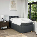 kontinentalseng med madras 90x190 cm stof mørkegrå