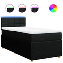 kontinentalseng med madras 90x200 cm stof sort