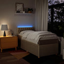 kontinentalseng med madras 90x200 cm stof cremefarvet