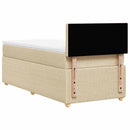kontinentalseng med madras 90x200 cm stof cremefarvet