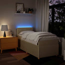 kontinentalseng med madras 100x200 cm stof cremefarvet