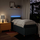 kontinentalseng med madras 100x200 cm stof blå