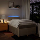 kontinentalseng med madras 120x200 cm stof cremefarvet