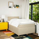 kontinentalseng med madras 120x200 cm stof cremefarvet