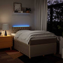 kontinentalseng med madras 120x200 cm stof cremefarvet