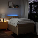 kontinentalseng med madras 120x200 cm stof cremefarvet