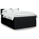 kontinentalseng med madras 140x190 cm stof sort