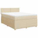 kontinentalseng med madras 140x190 cm stof cremefarvet