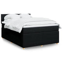 kontinentalseng med madras 140x190 cm stof sort