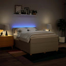 kontinentalseng med madras 140x190 cm stof cremefarvet