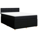 kontinentalseng med madras 140x190 cm stof sort