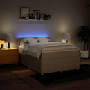 kontinentalseng med madras 140x200 cm stof cremefarvet