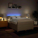 kontinentalseng med madras 160x200 cm stof cremefarvet