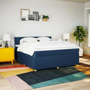 kontinentalseng med madras 180x200 cm stof blå