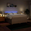 kontinentalseng med madras 200x200 cm stof cremefarvet