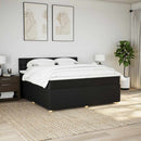 kontinentalseng med madras 200x200 cm stof sort