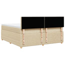 kontinentalseng med madras 200x200 cm stof cremefarvet