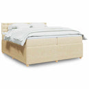 kontinentalseng med madras 200x200 cm stof cremefarvet