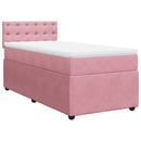 kontinentalseng med madras 90x190 cm fløjl pink