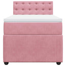 kontinentalseng med madras 90x190 cm fløjl pink