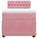 kontinentalseng med madras 90x190 cm fløjl pink