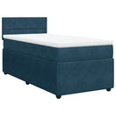 kontinentalseng med madras 100x200 cm fløjl blå