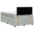 kontinentalseng med madras 120x190 cm velour lysegrå