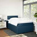 kontinentalseng med madras 120x190 cm velour blå