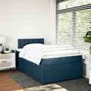 kontinentalseng med madras 120x190 cm velour blå
