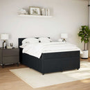 kontinentalseng med madras 140x190 cm fløjl sort