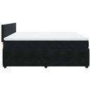 kontinentalseng med madras 200x200 cm fløjl sort